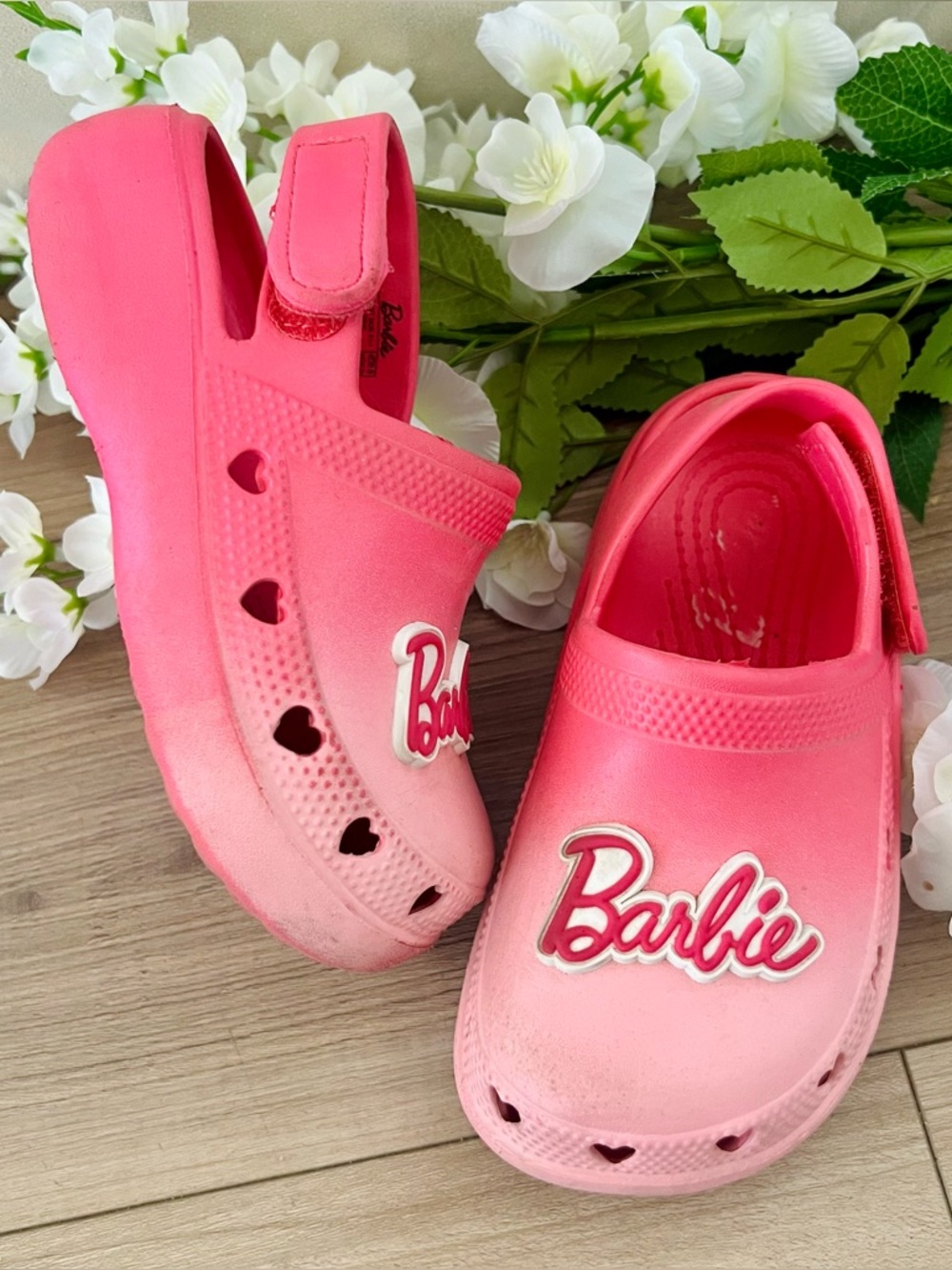 Barbie Pink Ombre Heart Clog Sandals